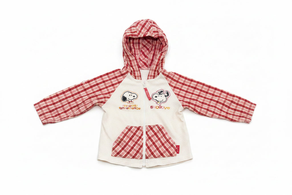 Snoopy rutig jacka/tröja, 2-3 år.